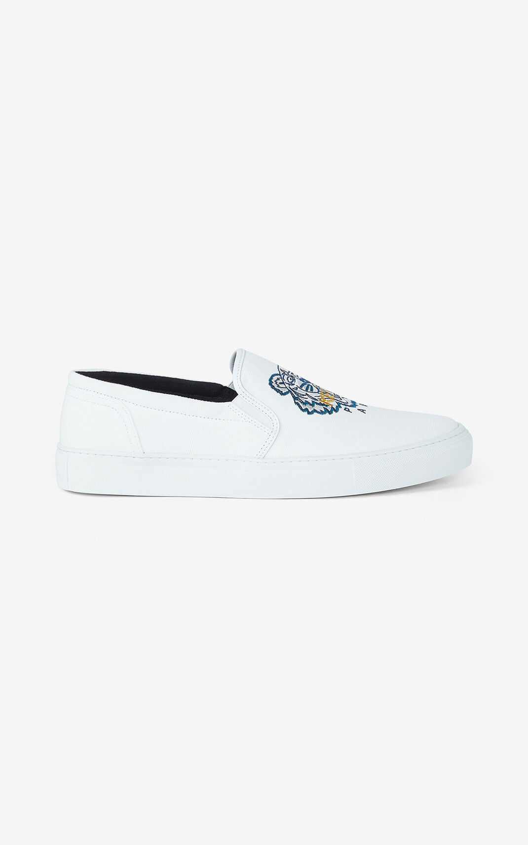 Kenzo K Skate Tiger lace free Spor Ayakkabı Erkek Beyaz | 6915-UELWQ